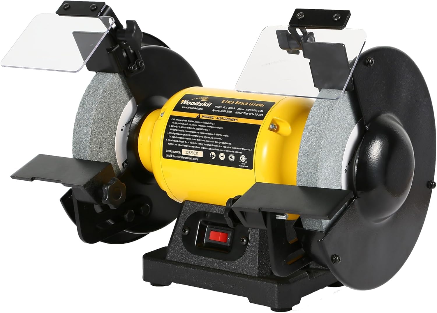 Woodskil 8" Bench Grinder, 4.8A 3/4 HP